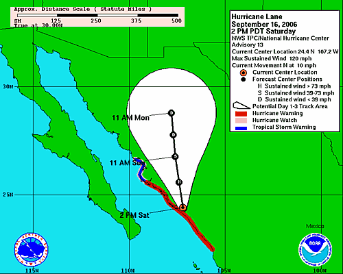 hurricane lane location chart