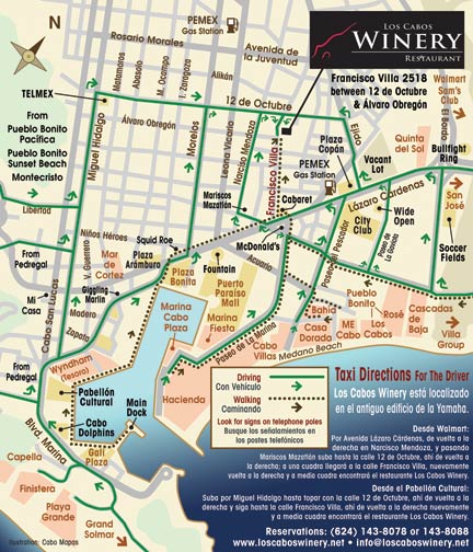 Los Cabos Winery - Location Map - Cabo San Lucas, Mexico