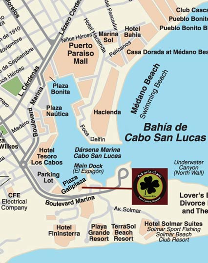 Pub de la Chapu Restaurant and Bar - Location Map - Cabo San Lucas, Mexico