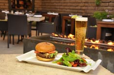 Burger and salad at Sonoma Wine Garden - Cabo San Lucas